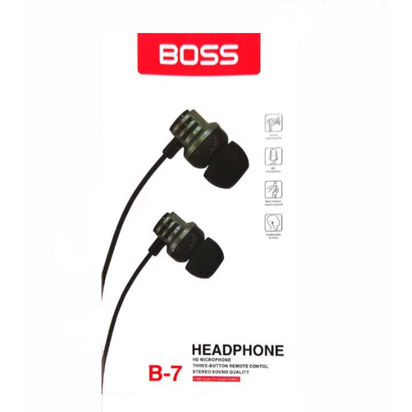سماعات BOSS B-7 عصرية ومريحة مع كابل طويل ومريح لا يتشابك