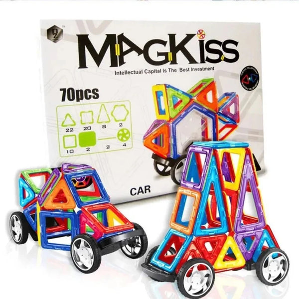 مجموعة مكعبات ماجكيس المغناطيسية الرائعة دع طفلك يبدع مع مجموعة مكونة من 70 قطعة