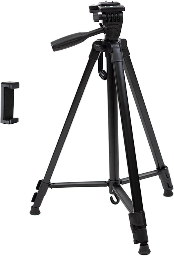 Tripod with mobile phone holder - 380A, foldable size from 50 to 132 cm for photos and video recordings