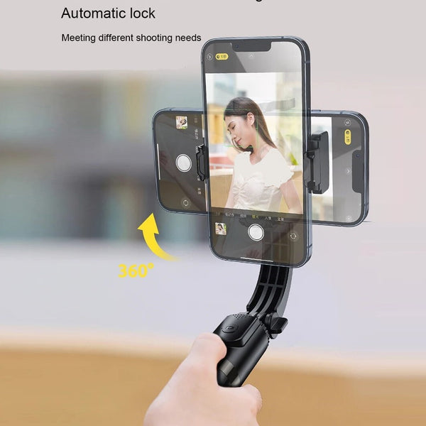 R15 Smartphone Gimbal Stabilizer with Extendable Bluetooth Selfie Stick and Tripod Stand, Multi-Function Remote Control 360 Degree Auto Rotation