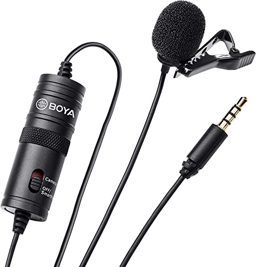 BOYA BY-M1 3.5mm Electret Condenser Microphone with 1/4" adapter for Smartphones iPhone DSLR Cameras PC Electret Condenser Microphone