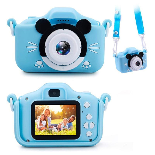 كاميرا الأطفال جي تاب ، كاميرا 1080P HD للأطفال مع  شاشة IPS 2 بوصة ، عدسة مزدوجة 5 ميجابيكسل ومنفذ لبطاقة SD حتى 32 جيجابايت, مزودة بعدسة سيلفي اضافية. 