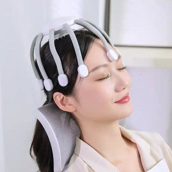 Octopus head and massage device, scalp massage with various pulsations, 10 sensors give you a comfortable massage and a wonderful feeling